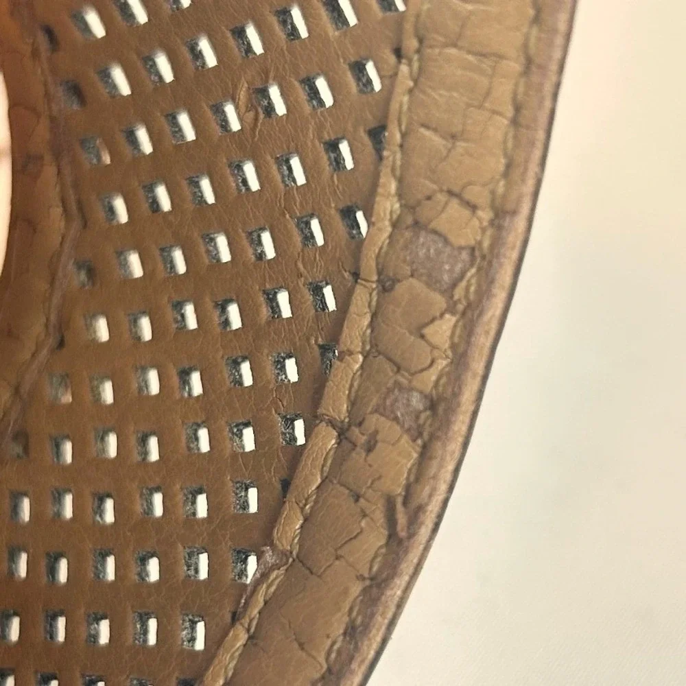 Clarks Collection Brown Perforated Flip Flop‎ Wedge Sandals Womens 8M